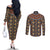Mali Mud Cloth African Village Couples Matching Off The Shoulder Long Sleeve Dress and Long Sleeve Button Shirt Ethnic Geometry Style - Wonder Print Shop