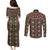 Mali Mud Cloth African Village Couples Matching Puletasi and Long Sleeve Button Shirt Ethnic Geometry Style - Wonder Print Shop