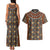 Mali Mud Cloth African Village Couples Matching Tank Maxi Dress and Hawaiian Shirt Ethnic Geometry Style - Wonder Print Shop