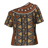 Mali Mud Cloth African Village Cross Shoulder Shirt Ethnic Geometry Style - Wonder Print Shop