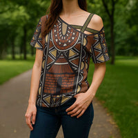 Mali Mud Cloth African Village Cross Shoulder Shirt Ethnic Geometry Style - Wonder Print Shop