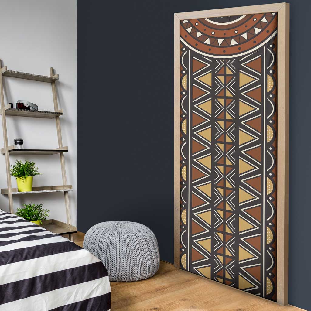 Mali Mud Cloth African Village Door Cover Ethnic Geometry Style - Wonder Print Shop