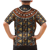 Mali Mud Cloth African Village Family Matching Mermaid Dress and Hawaiian Shirt Ethnic Geometry Style - Wonder Print Shop