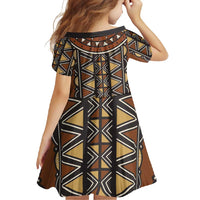 Mali Mud Cloth African Village Family Matching Mermaid Dress and Hawaiian Shirt Ethnic Geometry Style - Wonder Print Shop