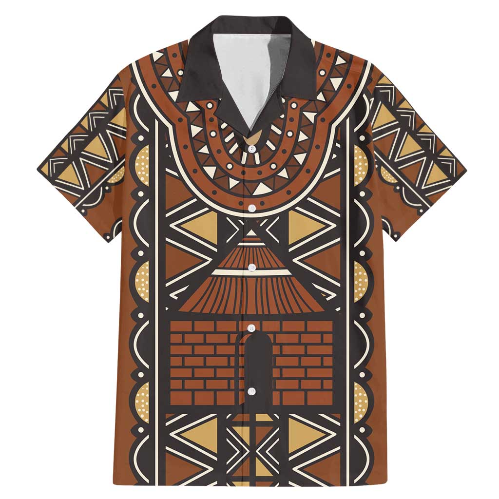 Mali Mud Cloth African Village Family Matching Mermaid Dress and Hawaiian Shirt Ethnic Geometry Style - Wonder Print Shop