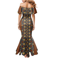 Mali Mud Cloth African Village Family Matching Mermaid Dress and Hawaiian Shirt Ethnic Geometry Style - Wonder Print Shop