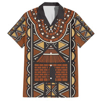 Mali Mud Cloth African Village Family Matching Off The Shoulder Long Sleeve Dress and Hawaiian Shirt Ethnic Geometry Style - Wonder Print Shop