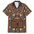 Mali Mud Cloth African Village Family Matching Off The Shoulder Long Sleeve Dress and Hawaiian Shirt Ethnic Geometry Style - Wonder Print Shop
