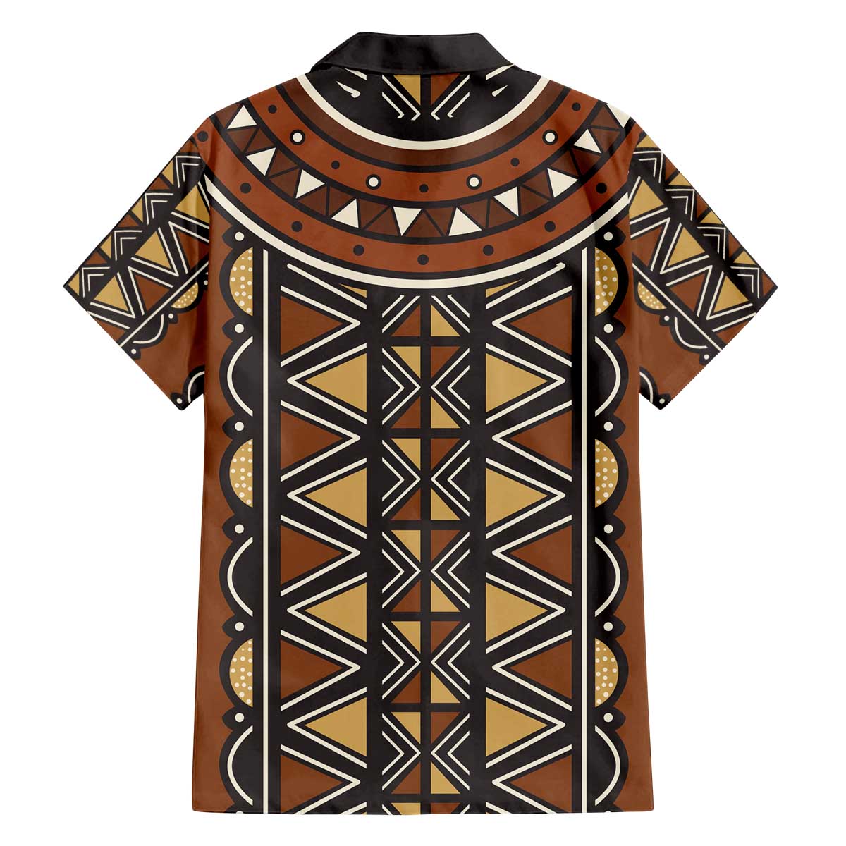 Mali Mud Cloth African Village Family Matching Off The Shoulder Long Sleeve Dress and Hawaiian Shirt Ethnic Geometry Style - Wonder Print Shop