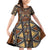 Mali Mud Cloth African Village Family Matching Off Shoulder Short Dress and Hawaiian Shirt Ethnic Geometry Style - Wonder Print Shop