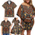 Mali Mud Cloth African Village Family Matching Off Shoulder Short Dress and Hawaiian Shirt Ethnic Geometry Style - Wonder Print Shop