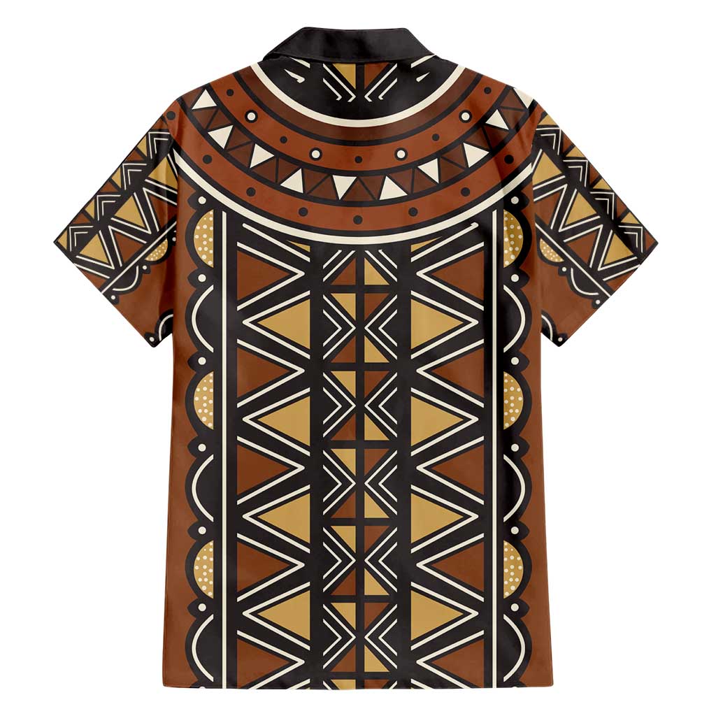 Mali Mud Cloth African Village Family Matching Short Sleeve Bodycon Dress and Hawaiian Shirt Ethnic Geometry Style - Wonder Print Shop