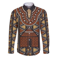 Mali Mud Cloth African Village Family Matching Short Sleeve Bodycon Dress and Hawaiian Shirt Ethnic Geometry Style - Wonder Print Shop