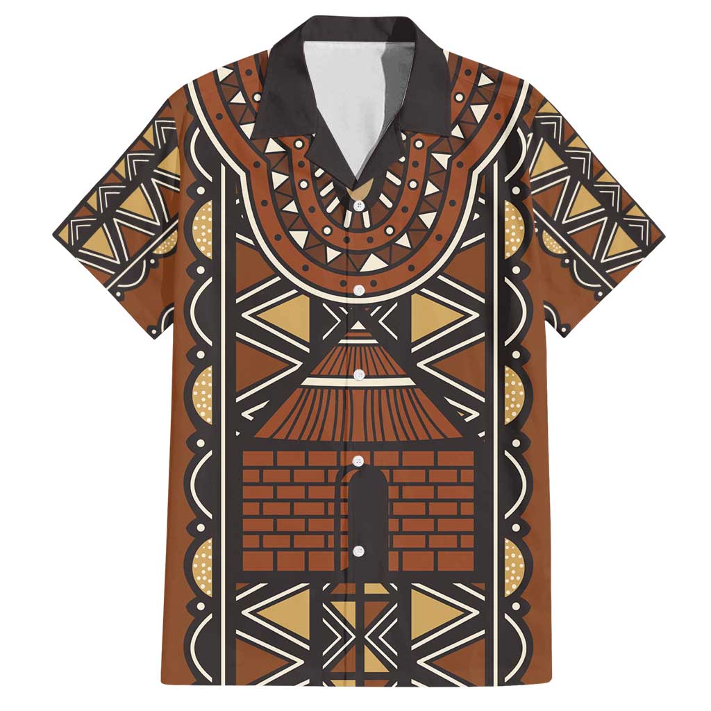 Mali Mud Cloth African Village Family Matching Summer Maxi Dress and Hawaiian Shirt Ethnic Geometry Style - Wonder Print Shop