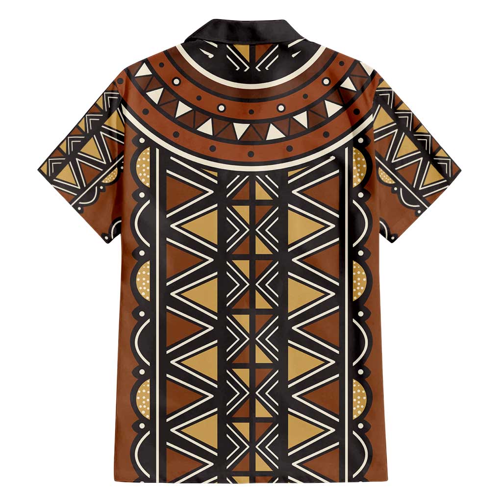 Mali Mud Cloth African Village Family Matching Summer Maxi Dress and Hawaiian Shirt Ethnic Geometry Style - Wonder Print Shop