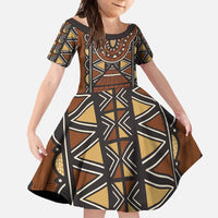 Mali Mud Cloth African Village Family Matching Tank Maxi Dress and Hawaiian Shirt Ethnic Geometry Style - Wonder Print Shop