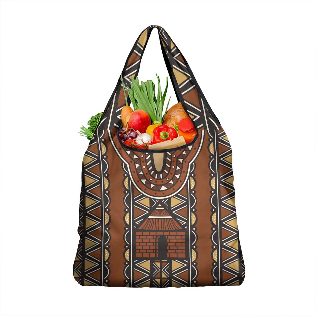 Mali Mud Cloth African Village Grocery Bag Ethnic Geometry Style - Wonder Print Shop