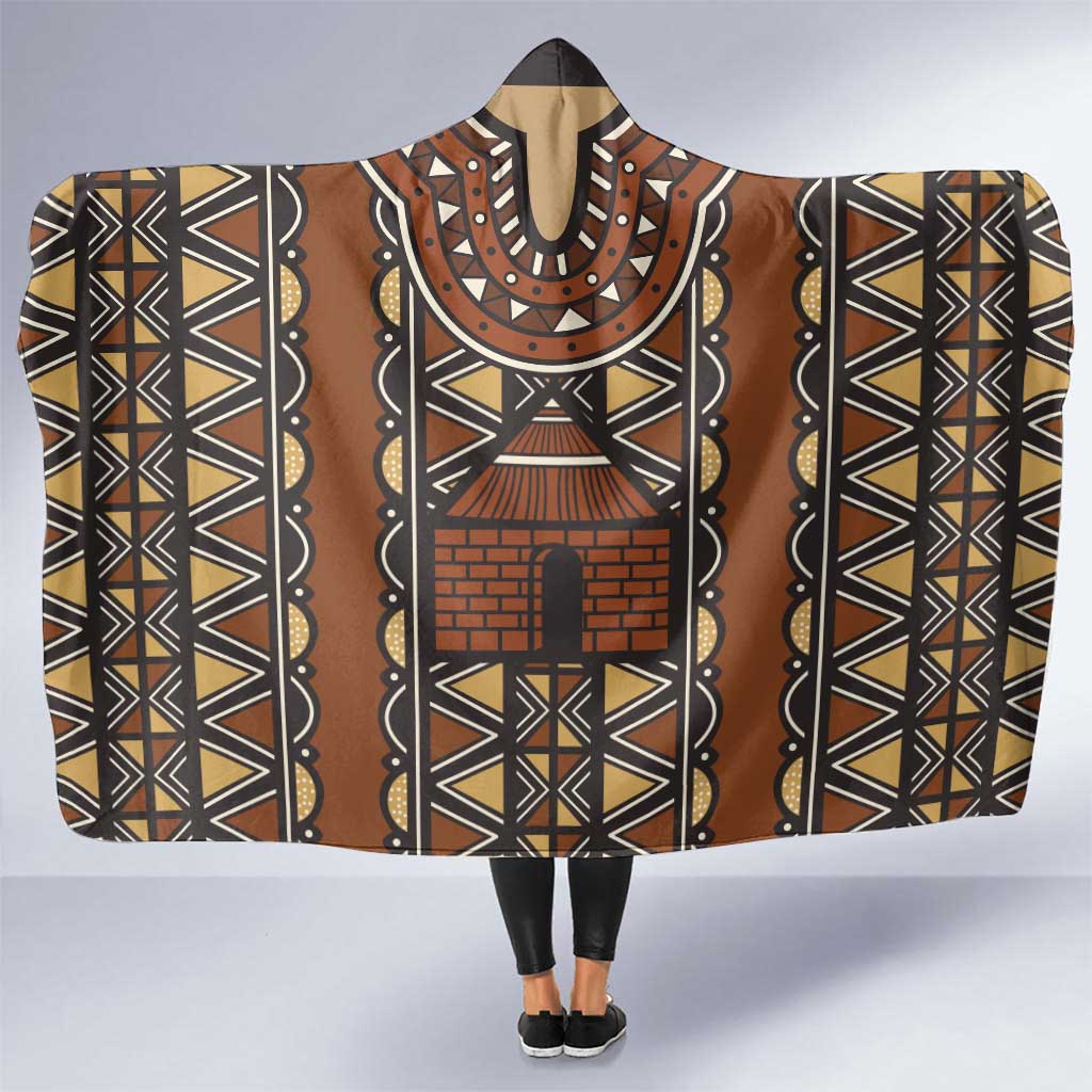 Mali Mud Cloth African Village Hooded Blanket Ethnic Geometry Style - Wonder Print Shop