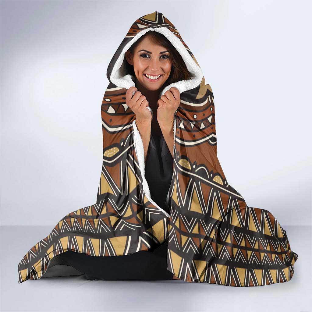 Mali Mud Cloth African Village Hooded Blanket Ethnic Geometry Style - Wonder Print Shop