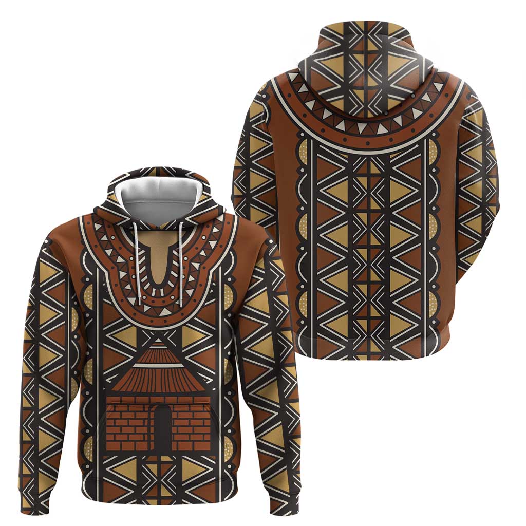 Mali Mud Cloth African Village Hoodie Ethnic Geometry Style - Wonder Print Shop