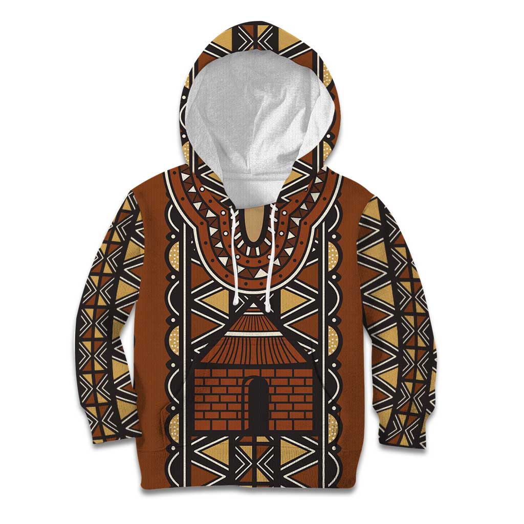 Mali Mud Cloth African Village Kid Hoodie Ethnic Geometry Style - Wonder Print Shop
