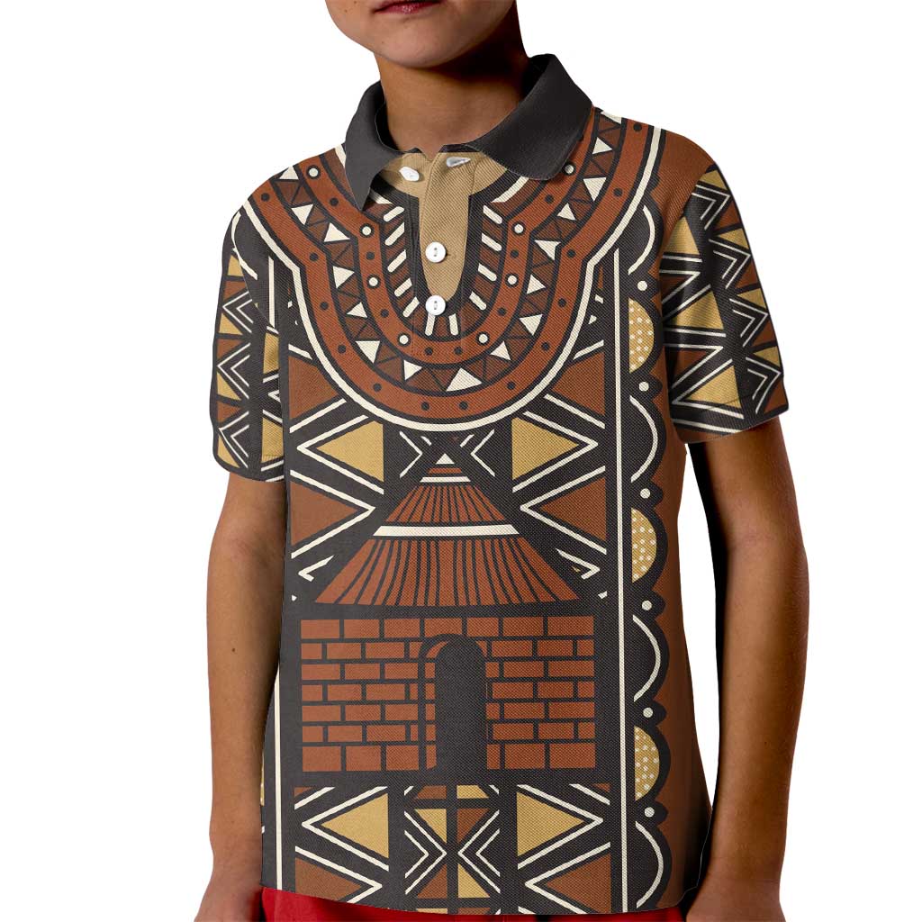 Mali Mud Cloth African Village Kid Polo Shirt Ethnic Geometry Style - Wonder Print Shop