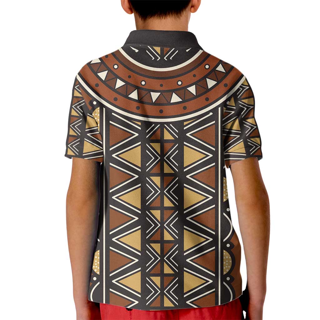 Mali Mud Cloth African Village Kid Polo Shirt Ethnic Geometry Style - Wonder Print Shop