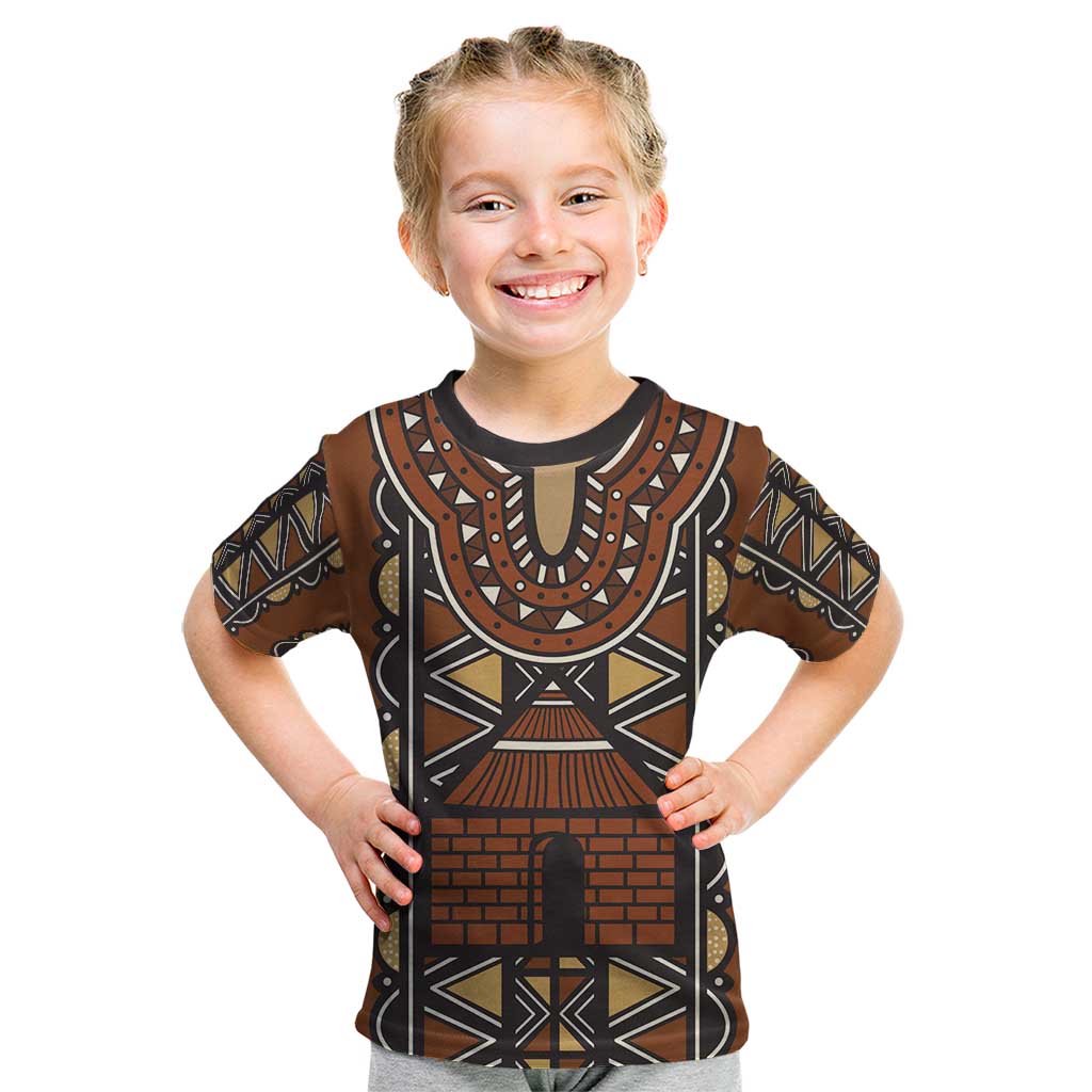 Mali Mud Cloth African Village Kid T Shirt Ethnic Geometry Style - Wonder Print Shop