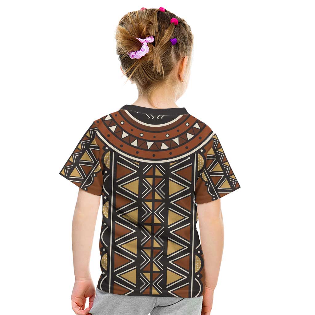 Mali Mud Cloth African Village Kid T Shirt Ethnic Geometry Style - Wonder Print Shop
