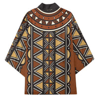 Mali Mud Cloth African Village Kimono Ethnic Geometry Style - Wonder Print Shop