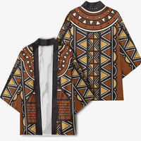 Mali Mud Cloth African Village Kimono Ethnic Geometry Style - Wonder Print Shop