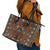 Mali Mud Cloth African Village Leather Tote Bag Ethnic Geometry Style - Wonder Print Shop
