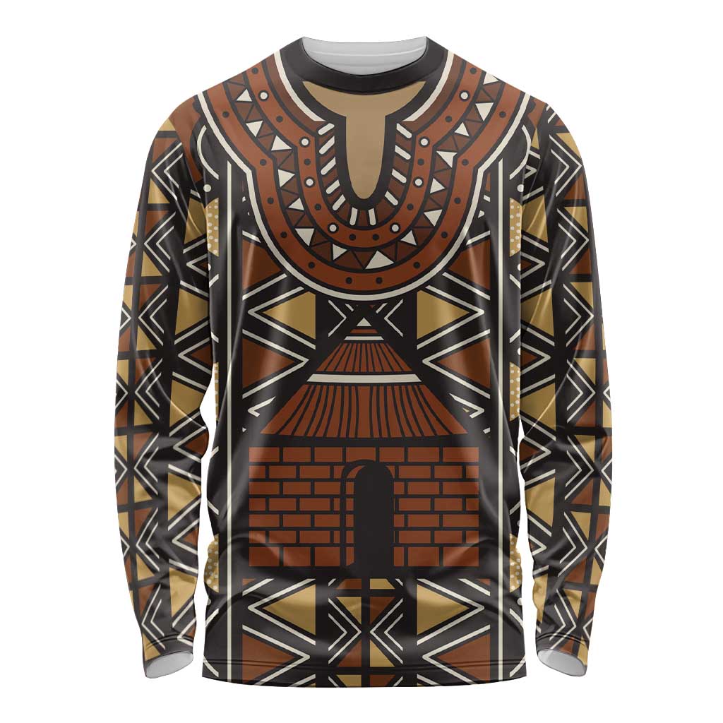 Mali Mud Cloth African Village Long Sleeve Shirt Ethnic Geometry Style - Wonder Print Shop