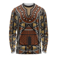 Mali Mud Cloth African Village Long Sleeve Shirt Ethnic Geometry Style - Wonder Print Shop