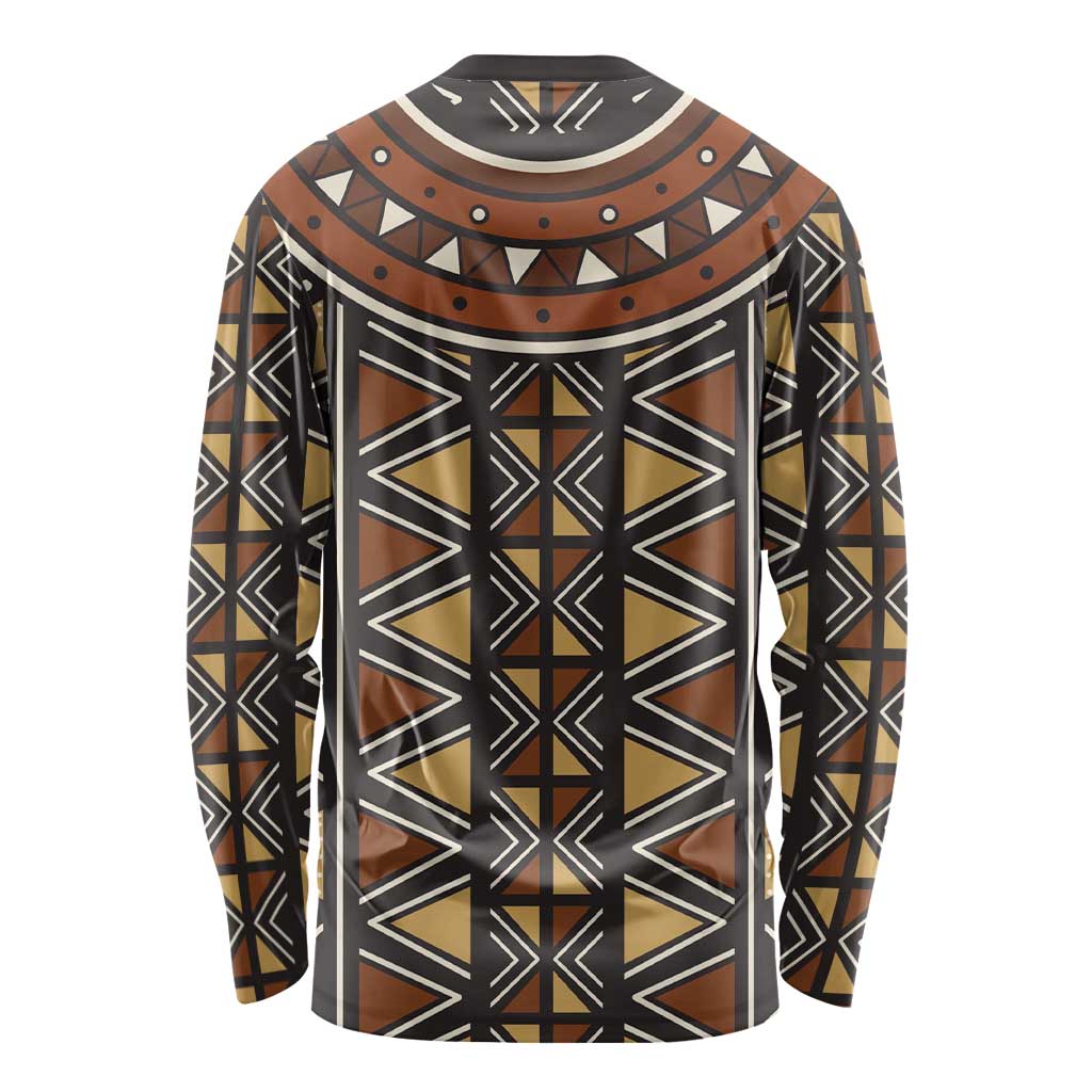 Mali Mud Cloth African Village Long Sleeve Shirt Ethnic Geometry Style - Wonder Print Shop
