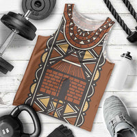Mali Mud Cloth African Village Men Tank Top Ethnic Geometry Style - Wonder Print Shop