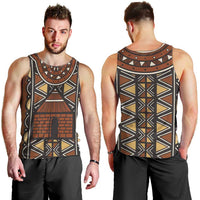 Mali Mud Cloth African Village Men Tank Top Ethnic Geometry Style - Wonder Print Shop