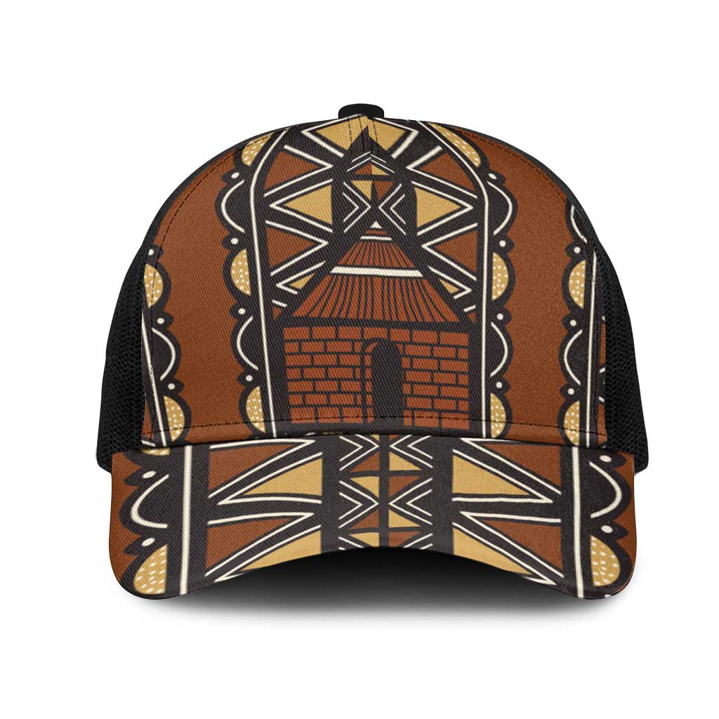 Mali Mud Cloth African Village Mesh Trucker Cap Ethnic Geometry Style - Wonder Print Shop