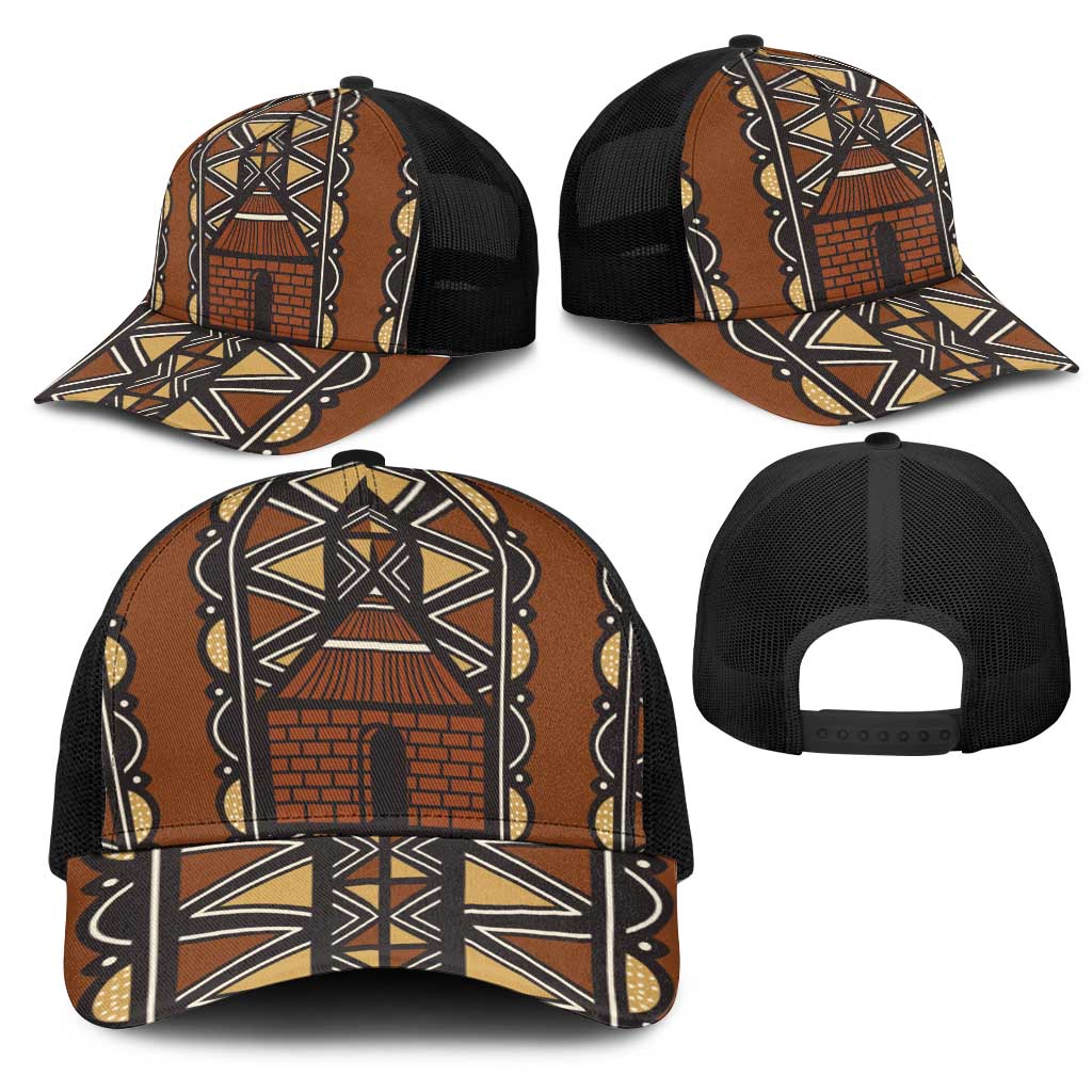 Mali Mud Cloth African Village Mesh Trucker Cap Ethnic Geometry Style - Wonder Print Shop