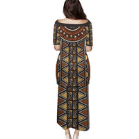 Mali Mud Cloth African Village Puletasi Ethnic Geometry Style - Wonder Print Shop