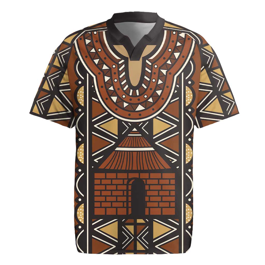 Mali Mud Cloth African Village Rugby Jersey Ethnic Geometry Style - Wonder Print Shop