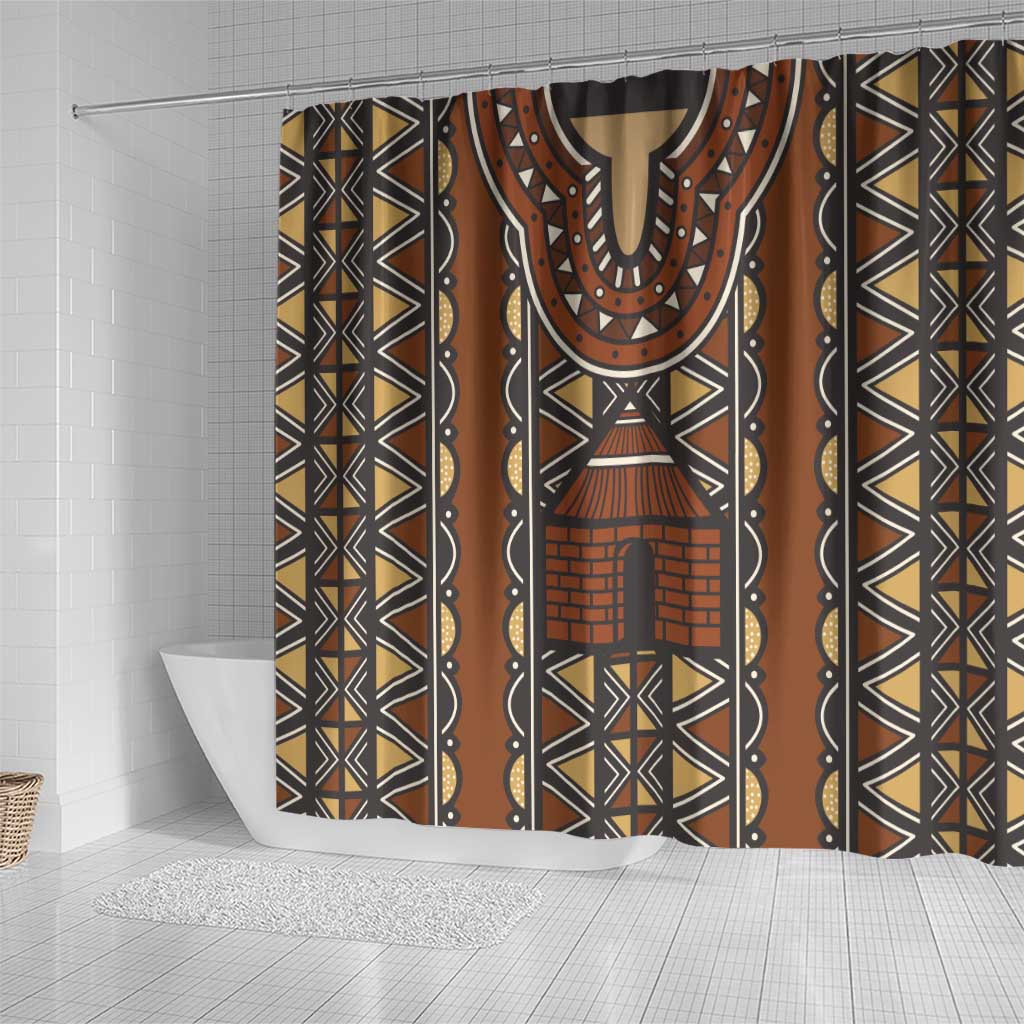 Mali Mud Cloth African Village Shower Curtain Ethnic Geometry Style - Wonder Print Shop
