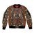 Mali Mud Cloth African Village Sleeve Zip Bomber Jacket Ethnic Geometry Style - Wonder Print Shop