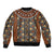 Mali Mud Cloth African Village Sleeve Zip Bomber Jacket Ethnic Geometry Style - Wonder Print Shop