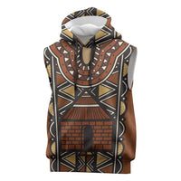 Mali Mud Cloth African Village Sleeveless Hoodie Ethnic Geometry Style - Wonder Print Shop