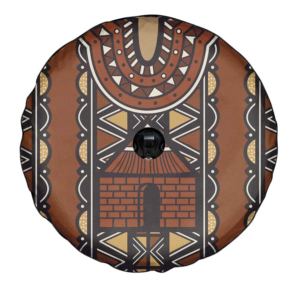 Mali Mud Cloth African Village Spare Tire Cover Ethnic Geometry Style - Wonder Print Shop