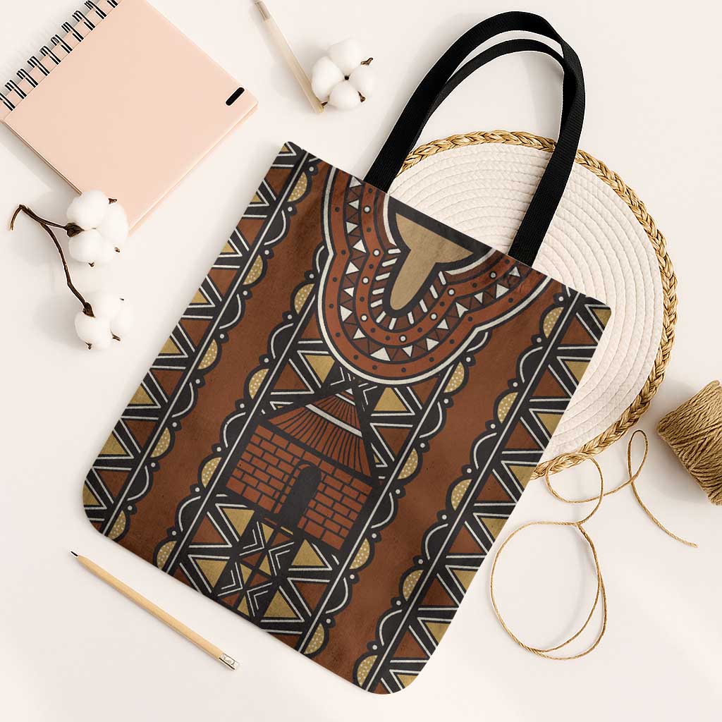 Mali Mud Cloth African Village Tote Bag Ethnic Geometry Style - Wonder Print Shop