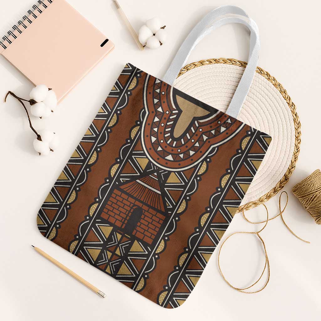 Mali Mud Cloth African Village Tote Bag Ethnic Geometry Style - Wonder Print Shop