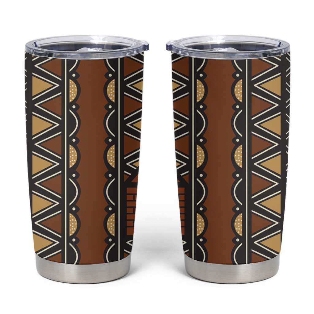 Mali Mud Cloth African Village Tumbler Cup Ethnic Geometry Style - Wonder Print Shop