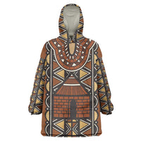 Mali Mud Cloth African Village Wearable Blanket Hoodie Ethnic Geometry Style - Wonder Print Shop